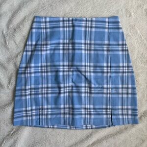 blue plaid Brandy Melville skirt